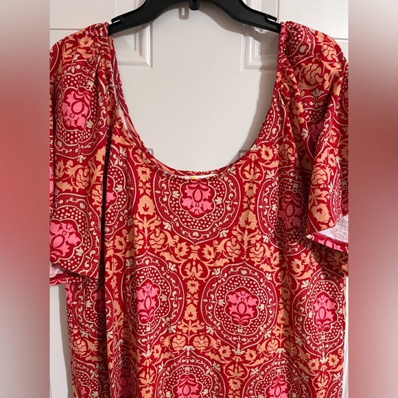 Boden Scoop‎ Neck Jersey Mini Dress Poinsettia, Exotic Tile Red Women’s 16/18 - Picture 3 of 8